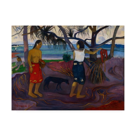 Gauguin 'Under The Pandanus II' Canvas Art,35x47